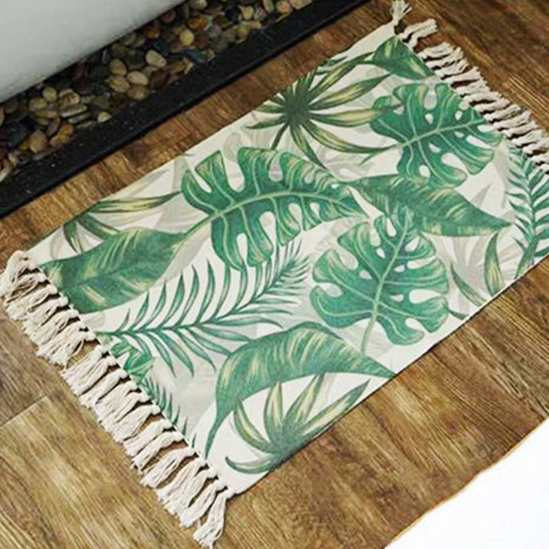 Uniek geometrisch tapijt multicolor eclectisch tapijt katoenen huisdiervriendelijk tapijt met kwastje voor grote kamer