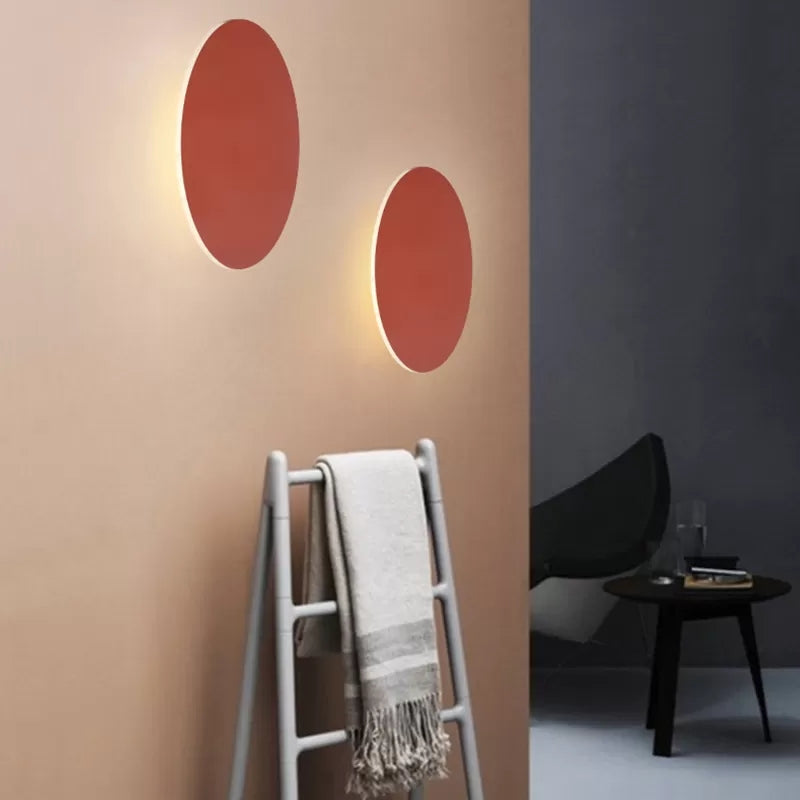 Stile Nordico Macaron Muro colorato Light Round Metal Wall Sconce per le scale foyer