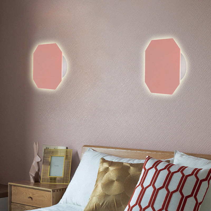 Noordse stijl macaron gekleurde muurlicht ronde metalen wand sconce voor trapfoyer