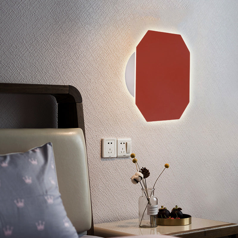 Noordse stijl macaron gekleurde muurlicht ronde metalen wand sconce voor trapfoyer