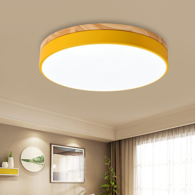 Plafonnier circulaire mince de couleur bonbon, plafonnier en acrylique pour Loft Macaron pour chambre d'enfant