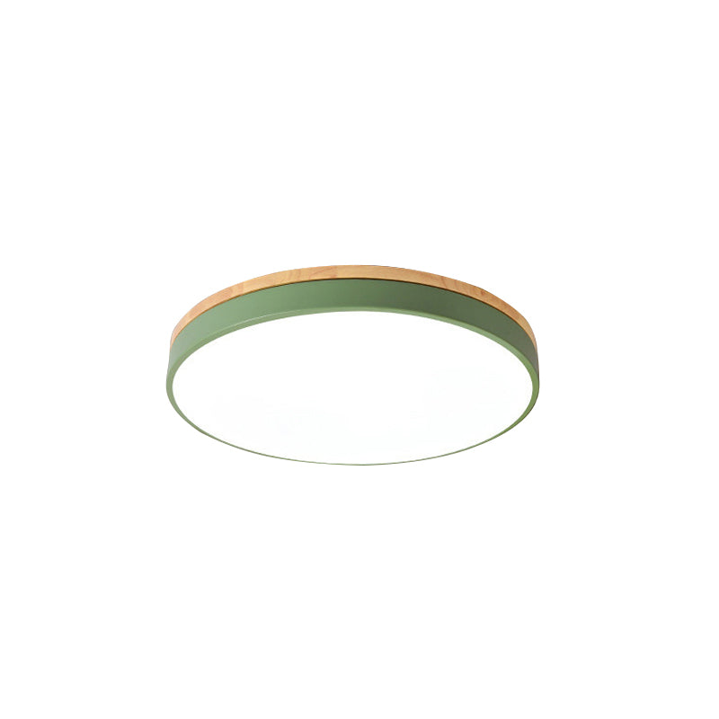 Lámpara de techo acrílica para dormitorio infantil, luz de techo circular delgada de color caramelo, Macaron Loft