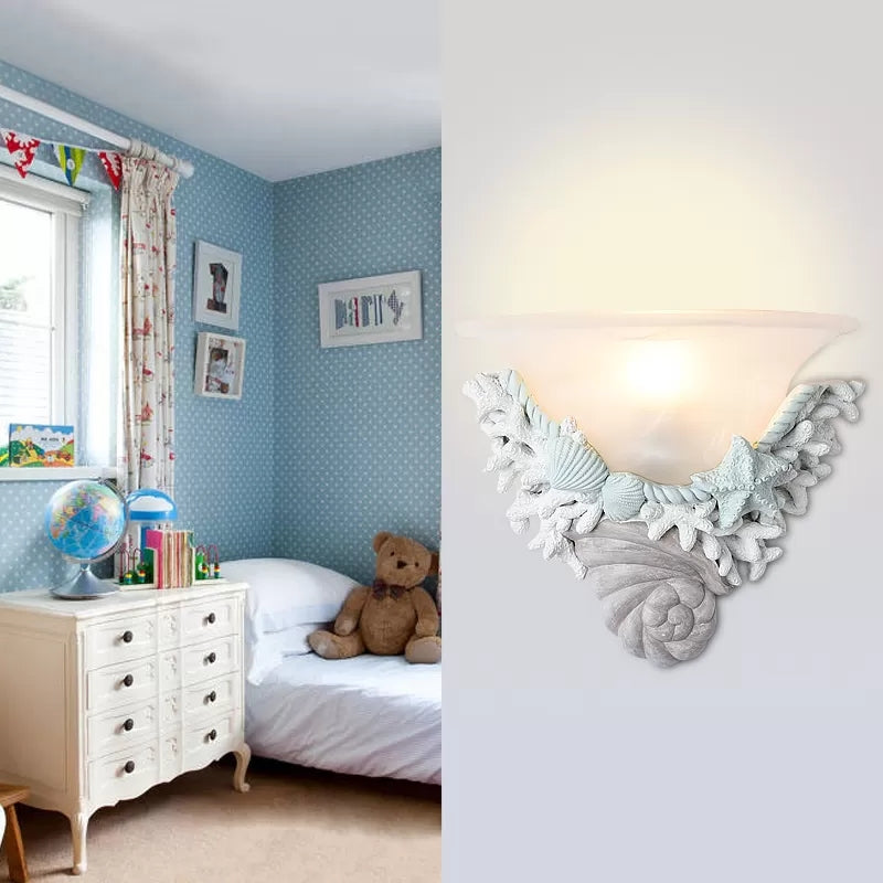 Modern Stylish Bell Wall Light with Shell 1 Bulb LED Wall Lamp for Baby Kid Bedroom