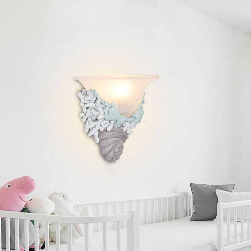 Modern Stylish Bell Wall Light with Shell 1 Bulb LED Wall Lamp for Baby Kid Bedroom