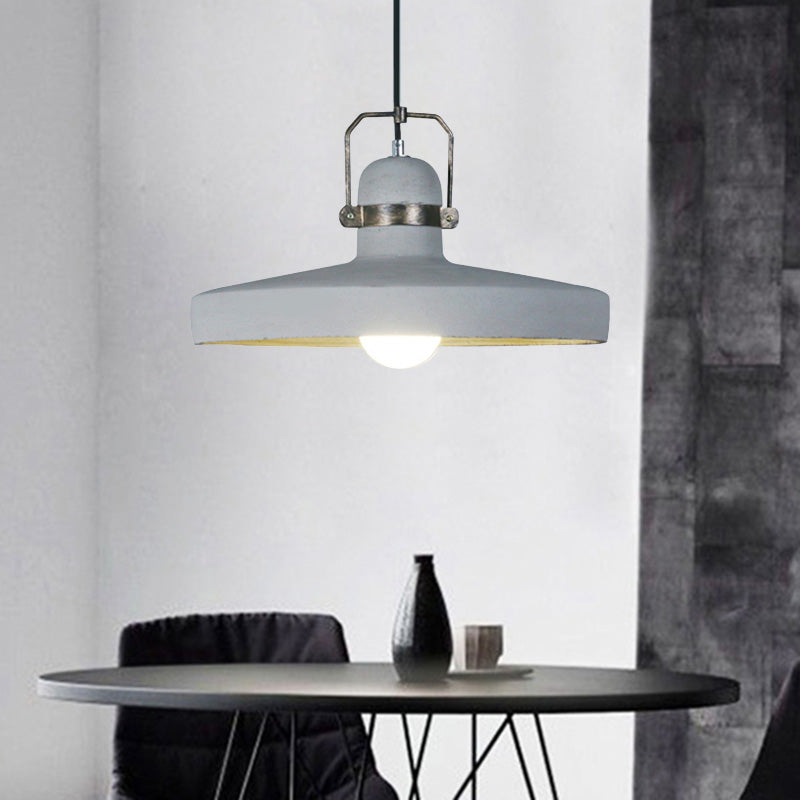 Lampada a sospensione grigia a 1 bulbo cemento antico e forma di fienile in metallo lampada appesa per il ristorante