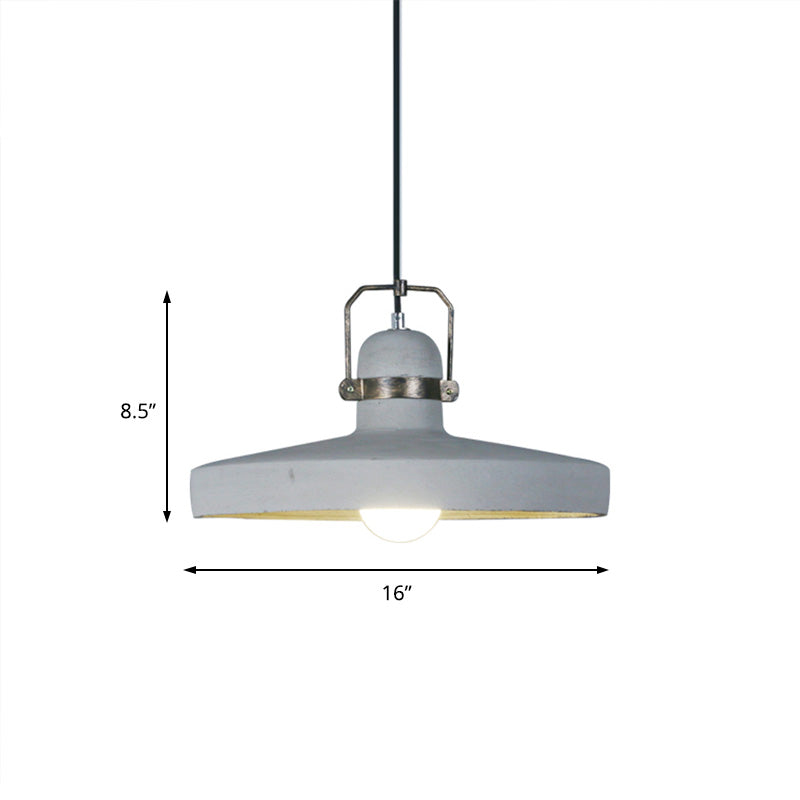 Lampada a sospensione grigia a 1 bulbo cemento antico e forma di fienile in metallo lampada appesa per il ristorante