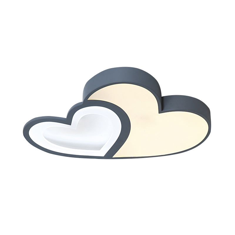 2-Loving Heart plafondmontage licht Macaron Loft acryl LED-plafondlamp voor de kleuterschool