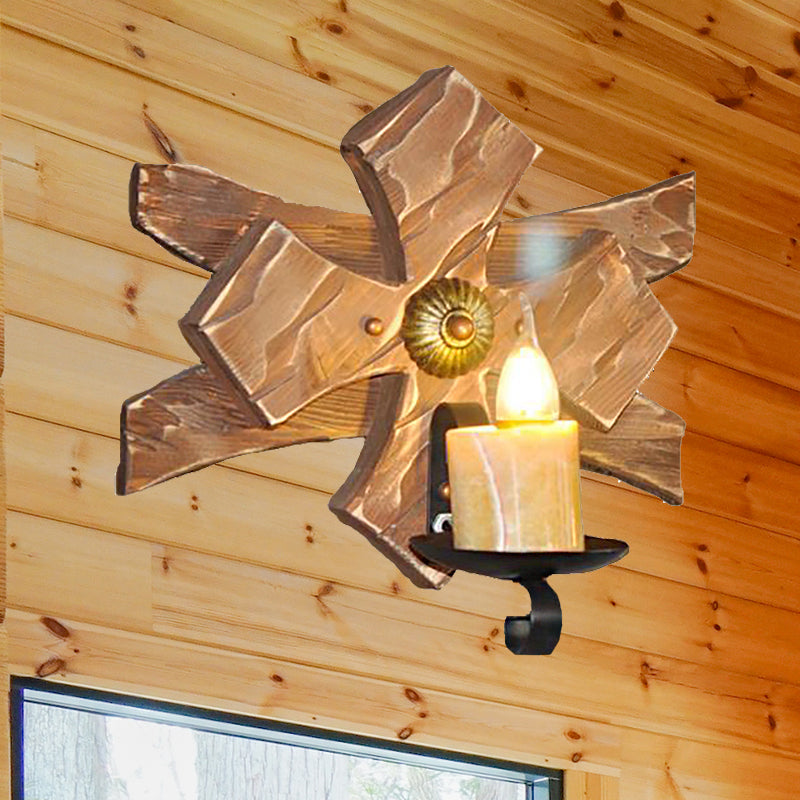 Laterne/Kerze klares Glas/Marmorleuchten Industrial 1 Lampen Wohnzimmer Wandbeleuchtung in Bronze