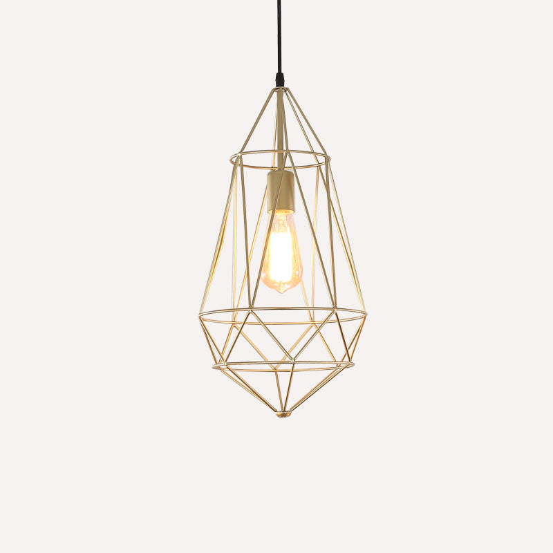 Lampada da pranzo a forma di ferro a forma di pietra gemma antica a 1 luce
