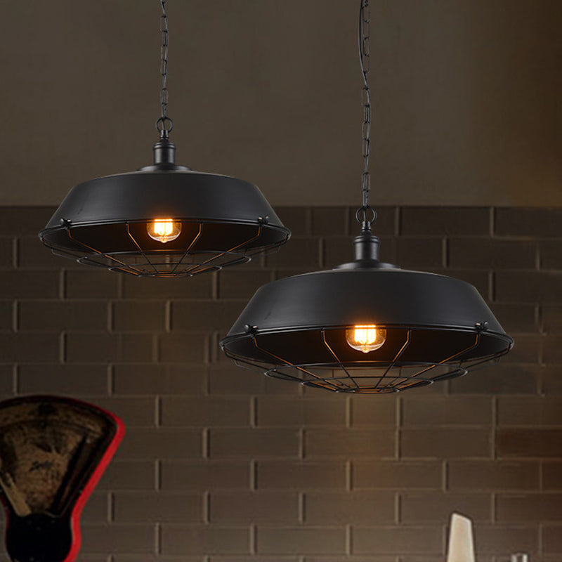 Vintage Pot Deckelformular Hanging Lampe Single-Bulb Iron Suspension Light für Restaurant