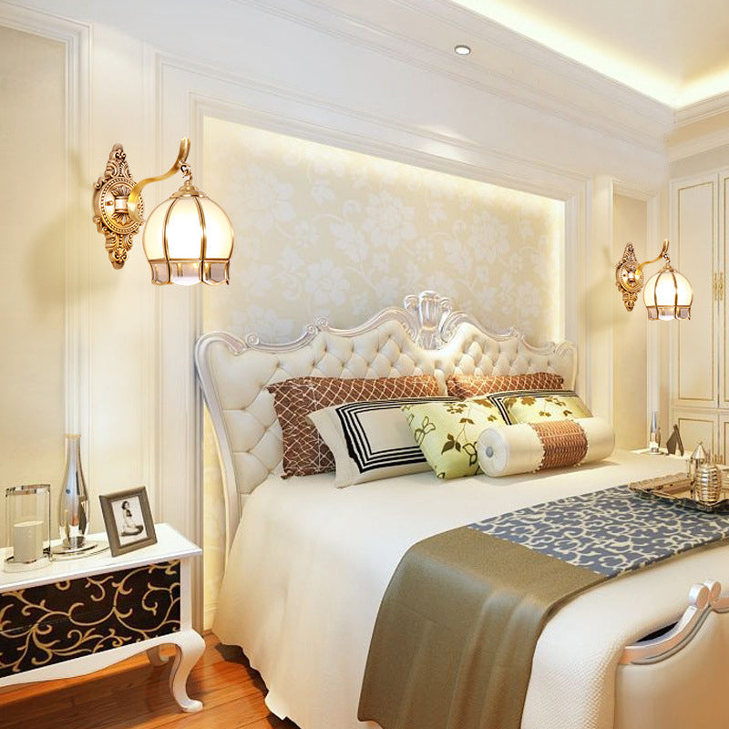 Globe Cream en verre mural luminaire