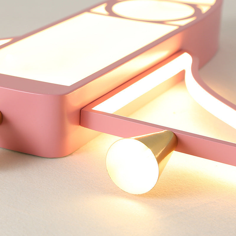 Aircraft Child Room Flush Mount Lighting Acrylic Contemporary LED Flush Mount Fixture