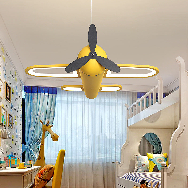 Eenvoud vliegtuigvormige kroonluchter hanglamp acryl -kinderkamer led plafondlicht