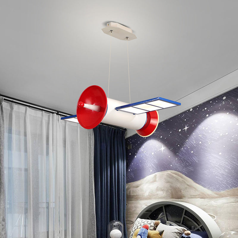 Lampe de lustre en forme de satellite LED de chambre à coucher acrylique minimaliste LED HORDING EN BLUE-RED