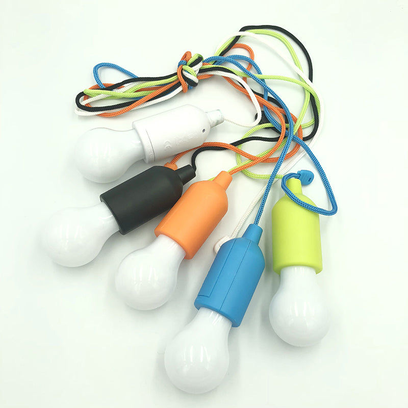 Decorative Bulb Shaped Ceiling Lighting Plastic Street Stall Battery Pendant Light with Pull Cord