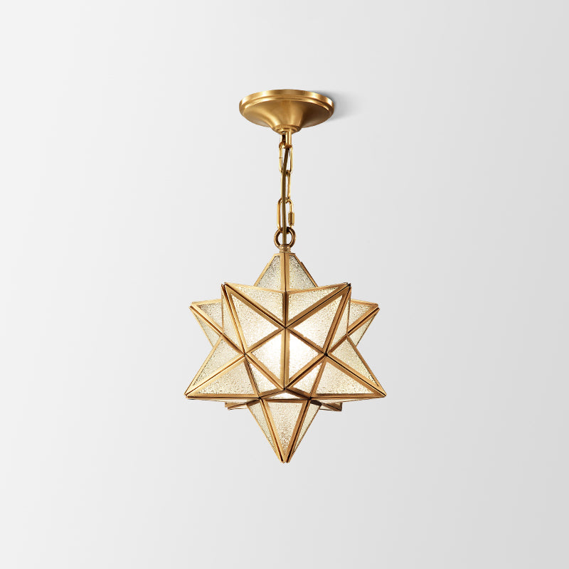 Gold Single-Bulb Ceiling Light Simplicity Metal Geometric Shaped Hanging Pendant Light