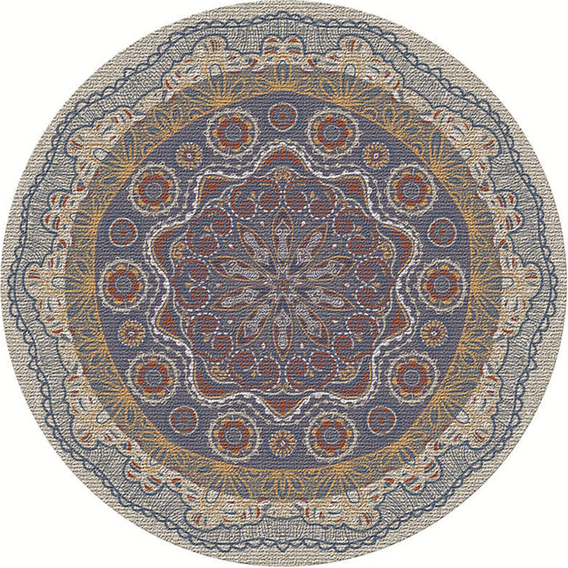 Exotic Moroccan Rug Multi Color Flower Pattern Rug Anti-Slip Pet Friendly Stain Resistant Carpet for Home