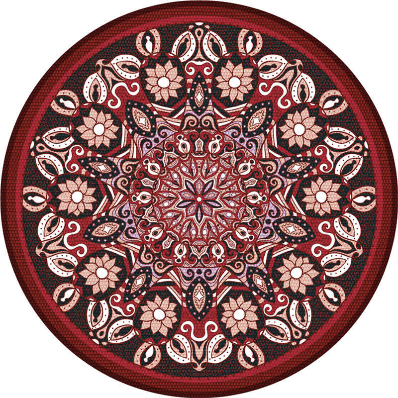 Exotic Moroccan Rug Multi Color Flower Pattern Rug Anti-Slip Pet Friendly Stain Resistant Carpet for Home