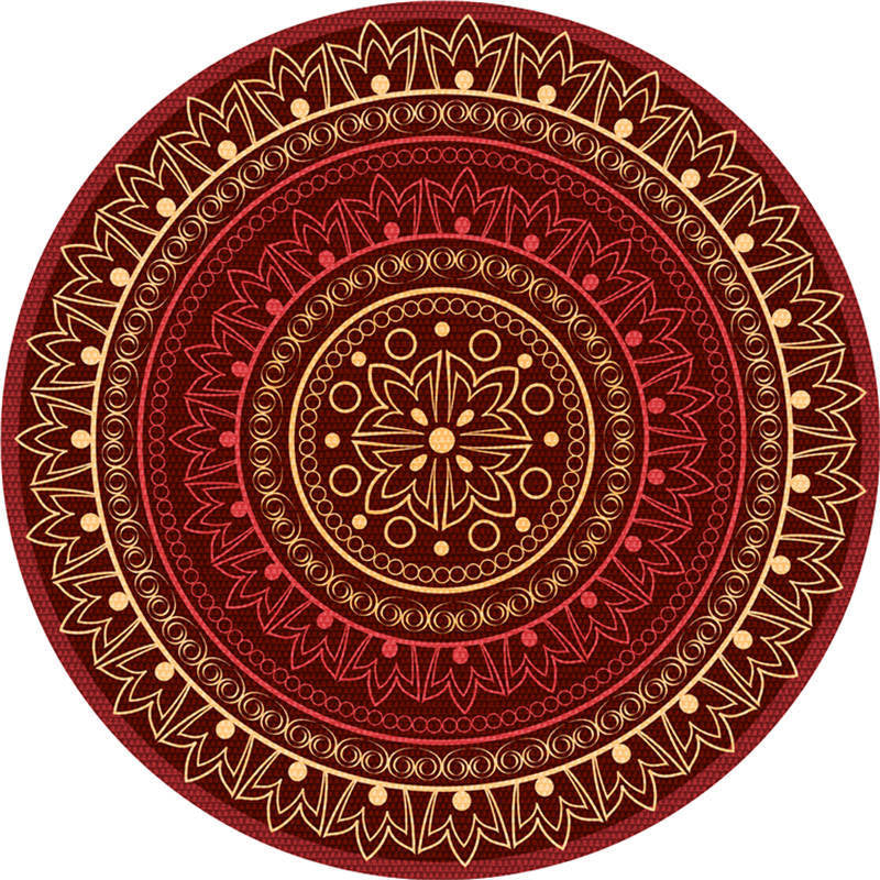 Exotic Moroccan Rug Multi Color Flower Pattern Rug Anti-Slip Pet Friendly Stain Resistant Carpet for Home