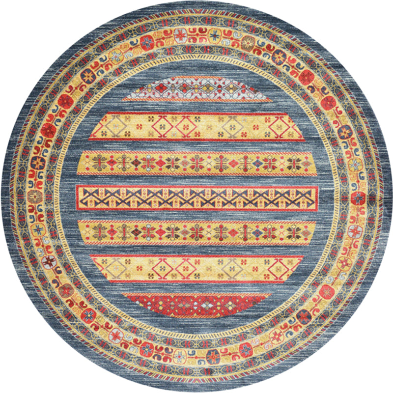 Chic Tribal Patterned Rug Multi Colored Moroccan Rug Polyester Anti-Slip Backing Washable Pet Friendly Carpet for Bedroom