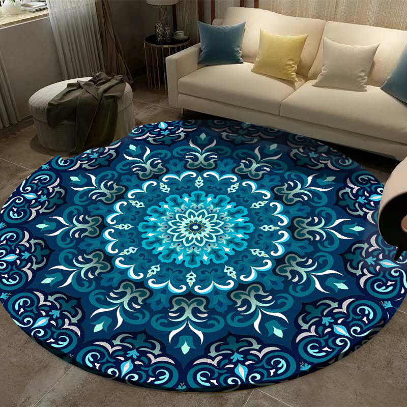 Multi-Colored Living Room Rug Turkish Floral Swirl Rug Synthetics Anti-Slip Pet Friendly Machine Washable Area Carpet