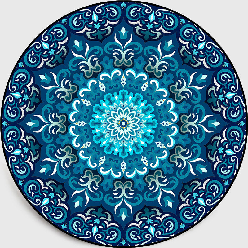 Multi-Colored Living Room Rug Turkish Floral Swirl Rug Synthetics Anti-Slip Pet Friendly Machine Washable Area Carpet