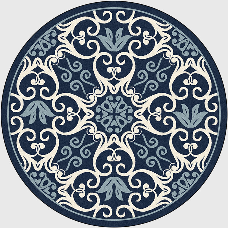 Moroccan Bedroom Area Rug Multicolor Scrolling Pattern Rug Synthetics Non-Slip Washable Pet Friendly Indoor Carpet