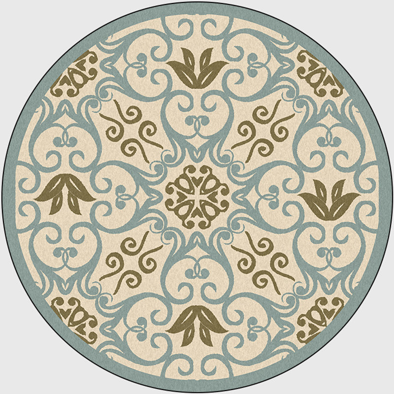 Moroccan Bedroom Area Rug Multicolor Scrolling Pattern Rug Synthetics Non-Slip Washable Pet Friendly Indoor Carpet