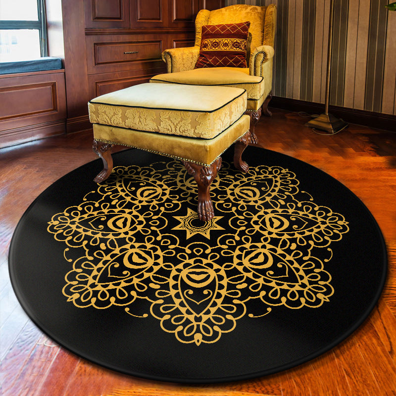 Multi Colored Flower Rug Polypropylene Moroccan Carpet Anti-Slip Backing Washable Stain Resistant Rug for Bedroom