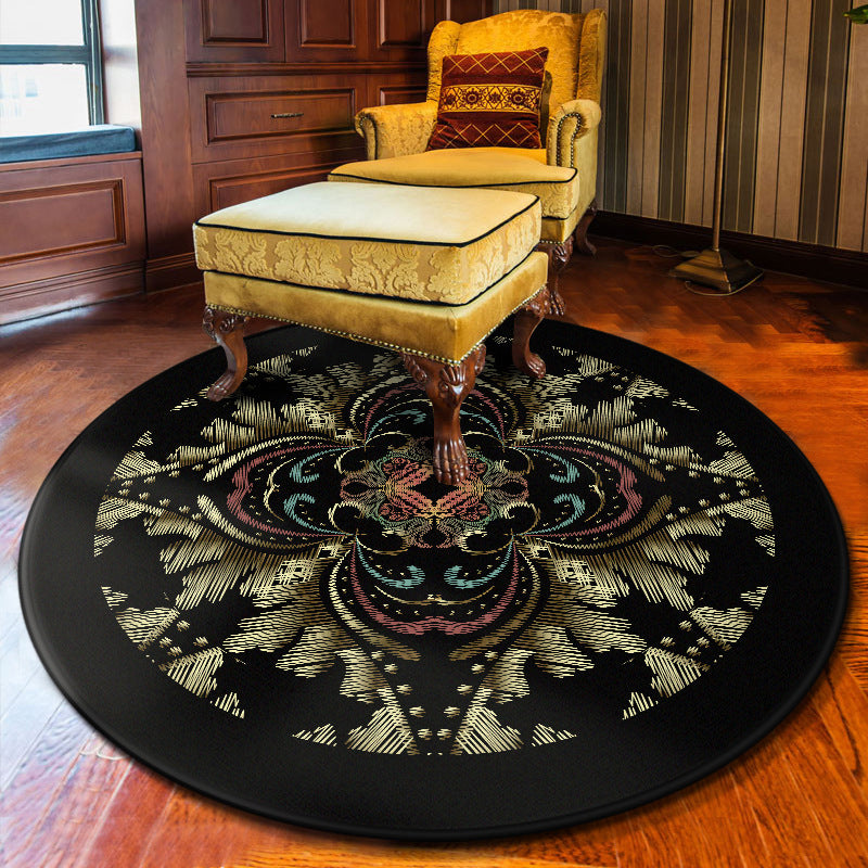 Multi Colored Flower Rug Polypropylene Moroccan Carpet Anti-Slip Backing Washable Stain Resistant Rug for Bedroom