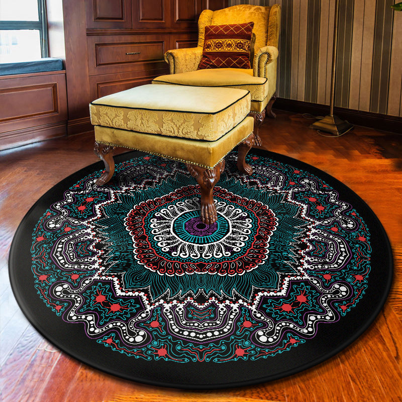 Multi Colored Flower Rug Polypropylene Moroccan Carpet Anti-Slip Backing Washable Stain Resistant Rug for Bedroom