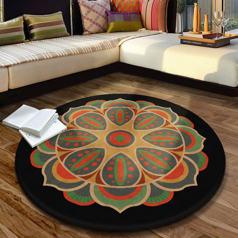 Chic Floral Pattern Area Rug Multicolored Moroccan Carpet Synthetics Washable Anti-Slip Backing Stain Resistant Rug for Front Door