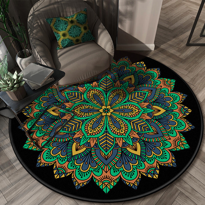 Chic Floral Pattern Area Rug Multicolored Moroccan Carpet Synthetics Washable Anti-Slip Backing Stain Resistant Rug for Front Door