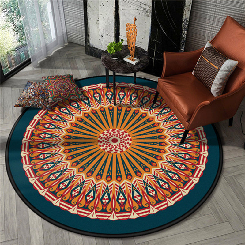 Chic Floral Pattern Area Rug Multicolored Moroccan Carpet Synthetics Washable Anti-Slip Backing Stain Resistant Rug for Front Door