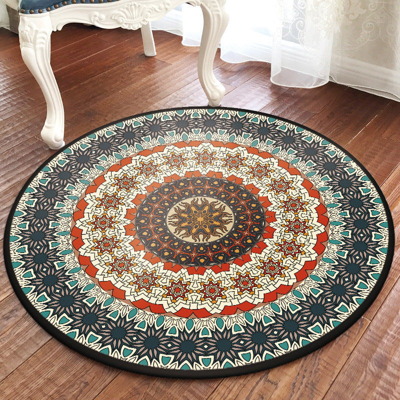 Traditional Multi Color Moroccan Rug Polypropylene Mandala Area Carpet Anti-Slip Machine Washable Stain Resistant Rug for Rome