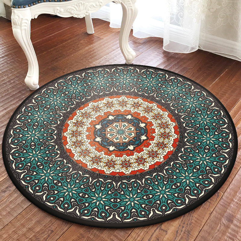 Traditional Multi Color Moroccan Rug Polypropylene Mandala Area Carpet Anti-Slip Machine Washable Stain Resistant Rug for Rome