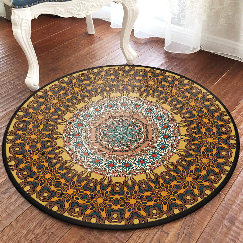 Traditional Multi Color Moroccan Rug Polypropylene Mandala Area Carpet Anti-Slip Machine Washable Stain Resistant Rug for Rome