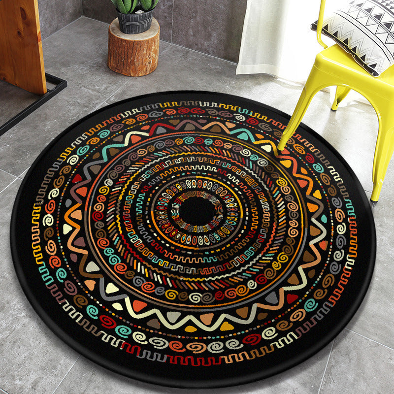 Vintage Tribal Pattern Rug Multicolor Persian Rug Synthetics Pet Friendly Machine Washable Non-Slip Carpet for Home Decoration