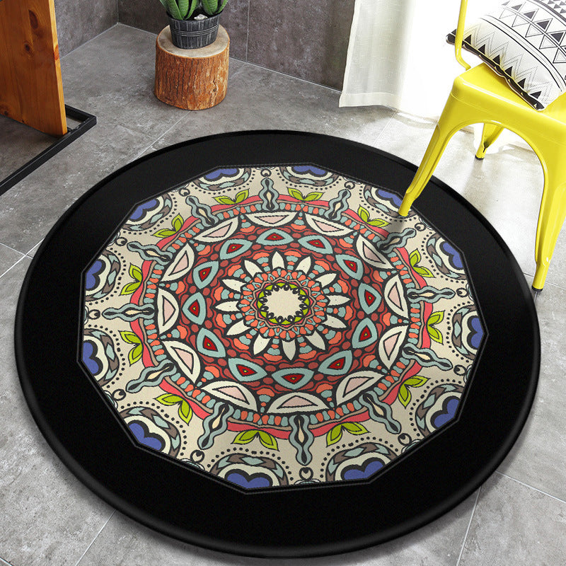 Vintage Tribal Pattern Rug Multicolor Persian Rug Synthetics Pet Friendly Machine Washable Non-Slip Carpet for Home Decoration