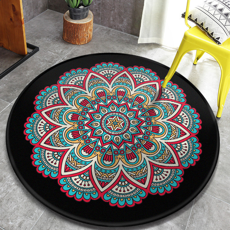 Vintage Tribal Pattern Rug Multicolor Persian Rug Synthetics Pet Friendly Machine Washable Non-Slip Carpet for Home Decoration