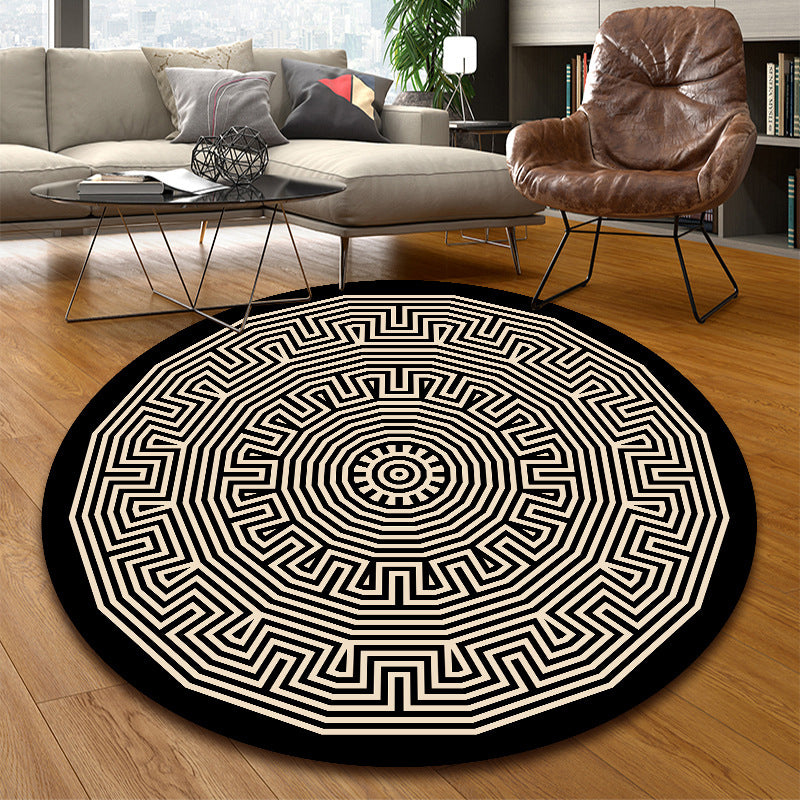 Classy Multicolor Mandala Rug Polypropylene Moroccan Carpet Stain Resistant Machine Washable Anti-Slip Area Rug for Door
