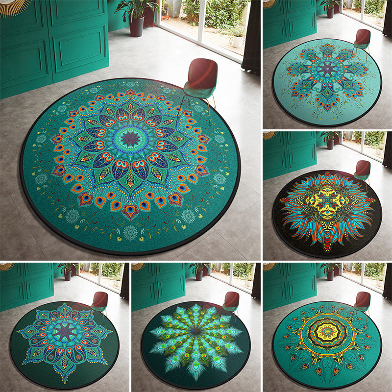 Multi Color Door Rug Moroccan Floral Area Carpet Synthetics Anti-Slip Stain Resistant Pet Friendly Rug