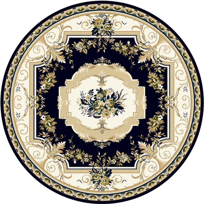 Chic Multi Color Persian Rug Polyester Flower Print Carpet Washable Anti-Slip Pet Friendly Rug for Home