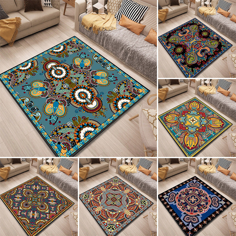 Persian Door Rug Multi Color Tribal Print Carpet Polypropylene Pet Friendly Non-Slip Stain Resistant Area Rug