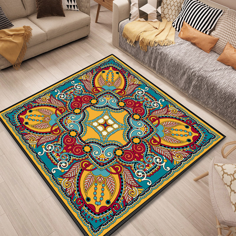 Persian Door Rug Multi Color Tribal Print Carpet Polypropylene Pet Friendly Non-Slip Stain Resistant Area Rug