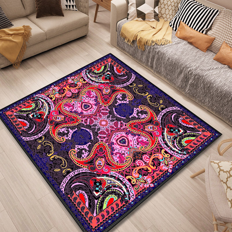 Persian Door Rug Multi Color Tribal Print Carpet Polypropylene Pet Friendly Non-Slip Stain Resistant Area Rug