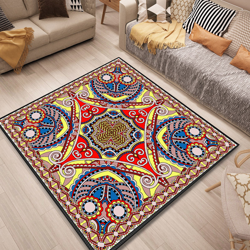 Persian Door Rug Multi Color Tribal Print Carpet Polypropylene Pet Friendly Non-Slip Stain Resistant Area Rug