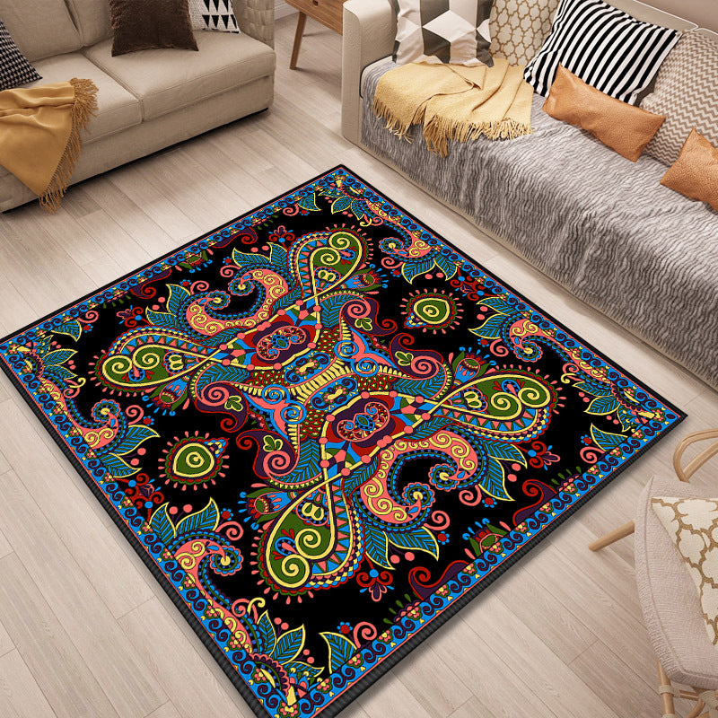 Persian Door Rug Multi Color Tribal Print Carpet Polypropylene Pet Friendly Non-Slip Stain Resistant Area Rug