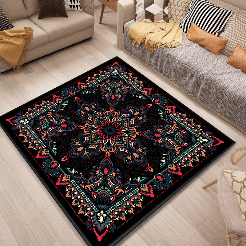 Persian Door Rug Multi Color Tribal Print Carpet Polypropylene Pet Friendly Non-Slip Stain Resistant Area Rug