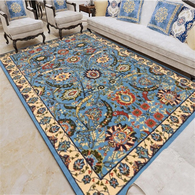 Exotic Geometric Patterned Rug Multicolored Moroccan Rug Polypropylene Stain Resistant Non-Slip Backing Machine Washable Carpet for Room